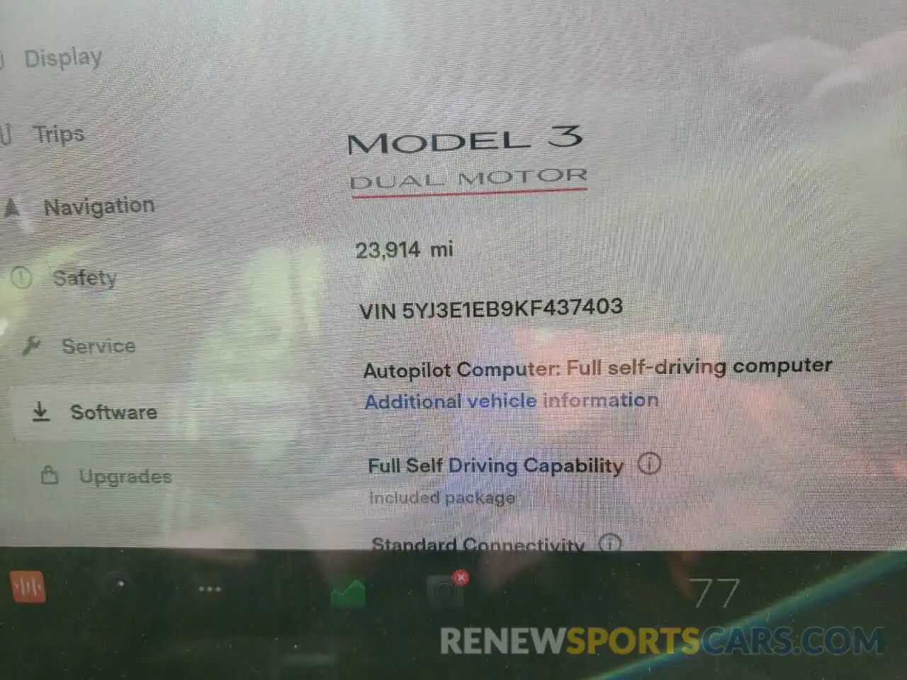 8 Photograph of a damaged car 5YJ3E1EB9KF437403 TESLA MODEL 3 2019