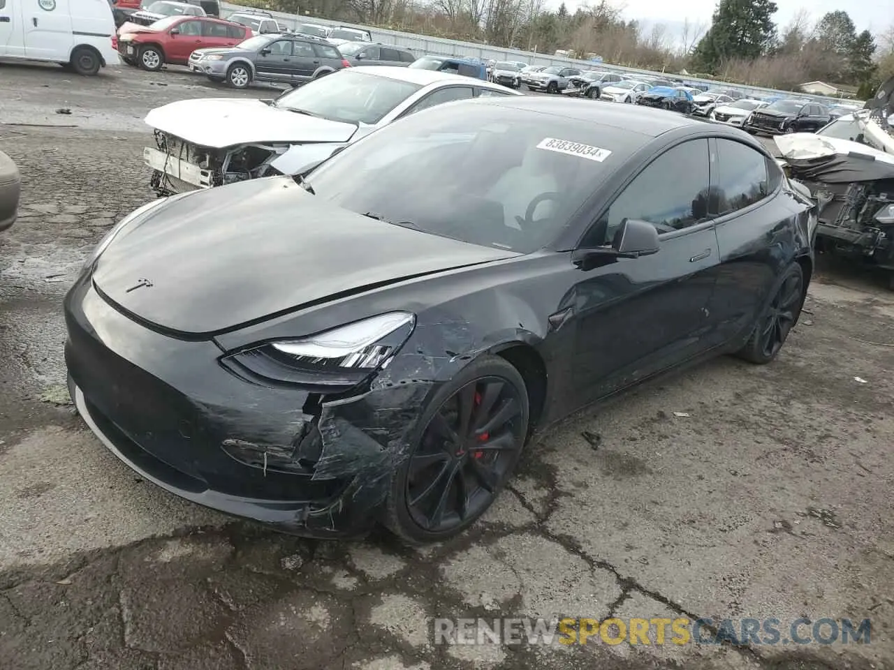1 Photograph of a damaged car 5YJ3E1EB9KF440365 TESLA MODEL 3 2019