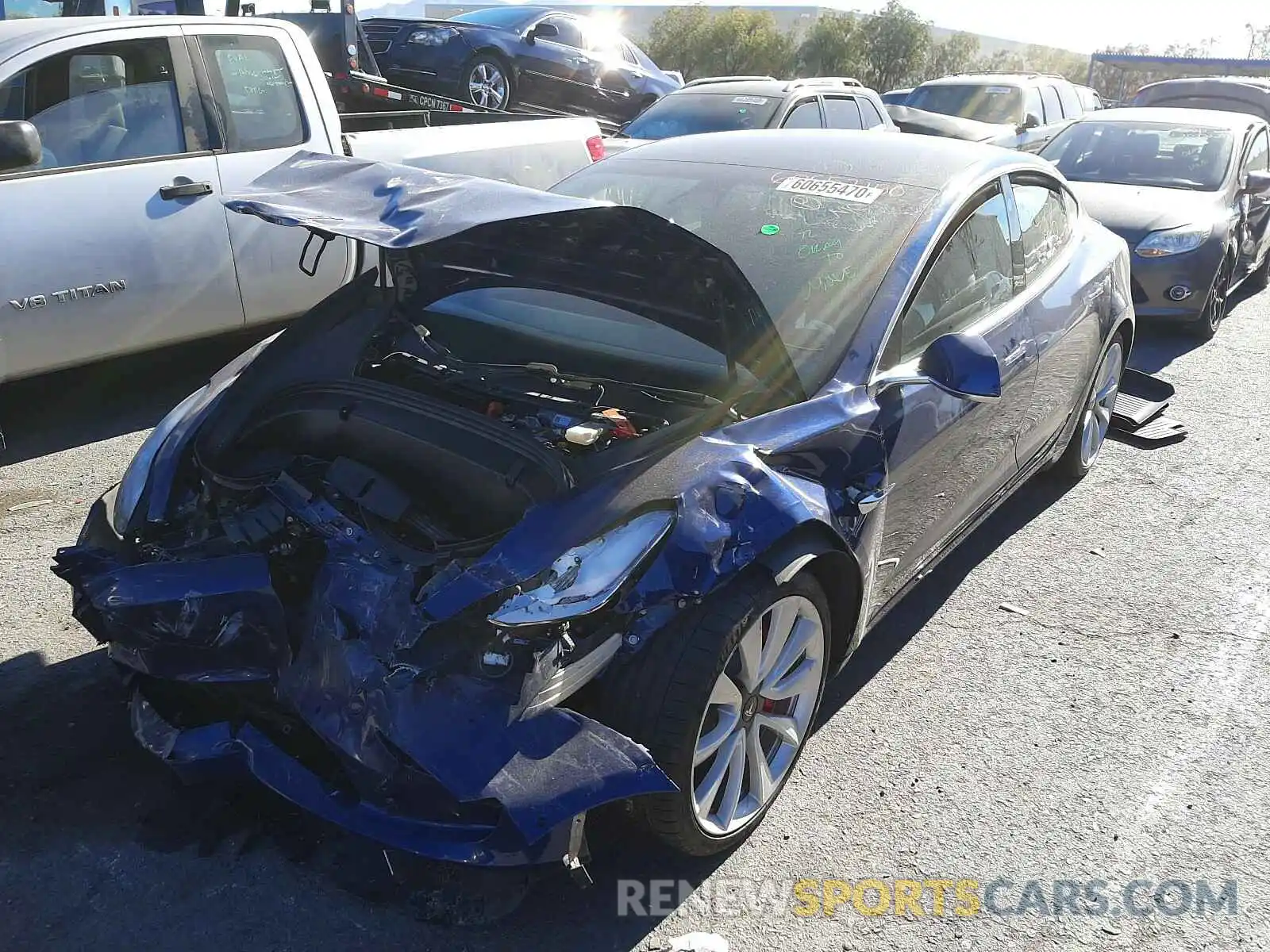 2 Photograph of a damaged car 5YJ3E1EB9KF464519 TESLA MODEL 3 2019