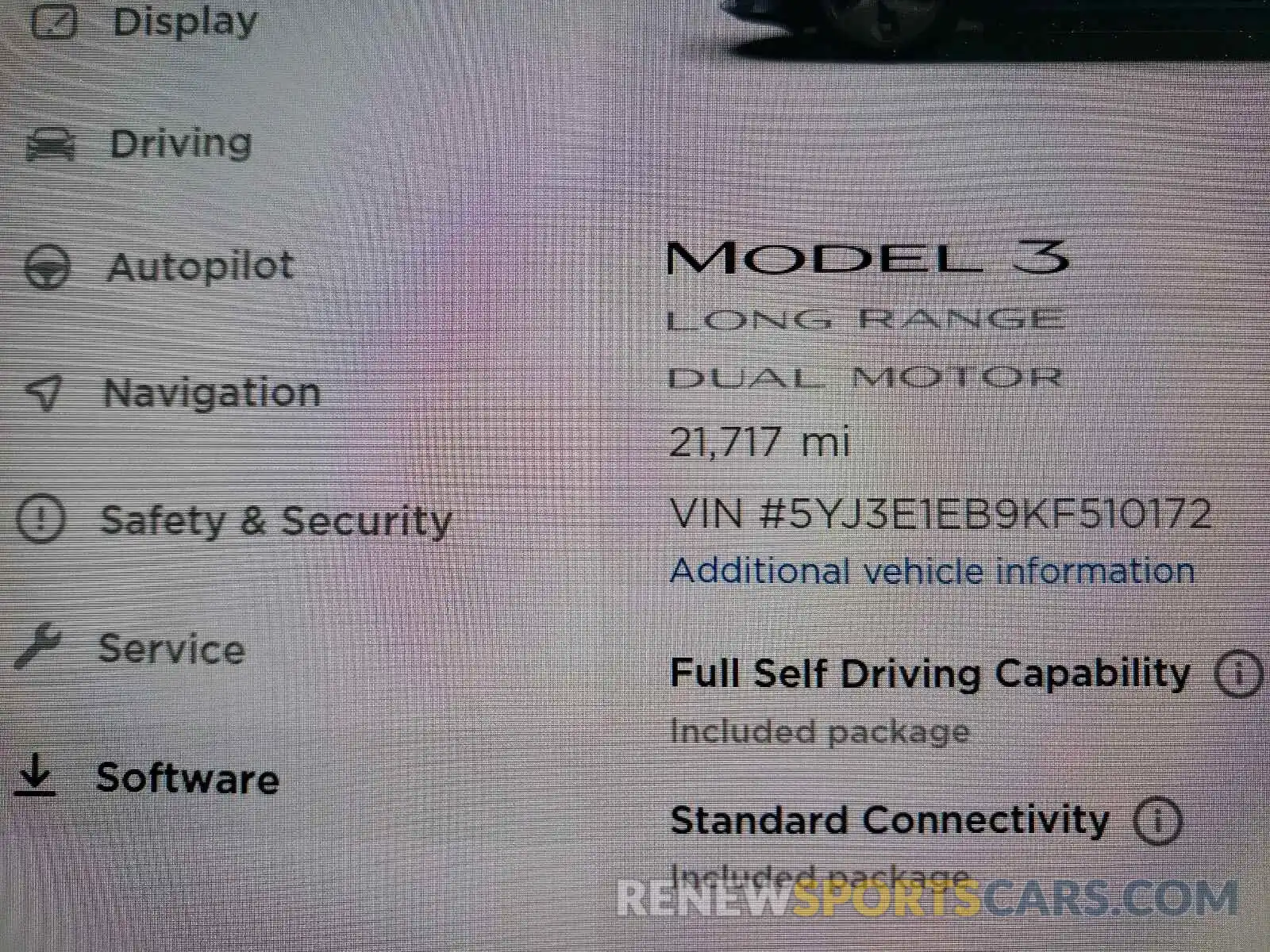 8 Photograph of a damaged car 5YJ3E1EB9KF510172 TESLA MODEL 3 2019