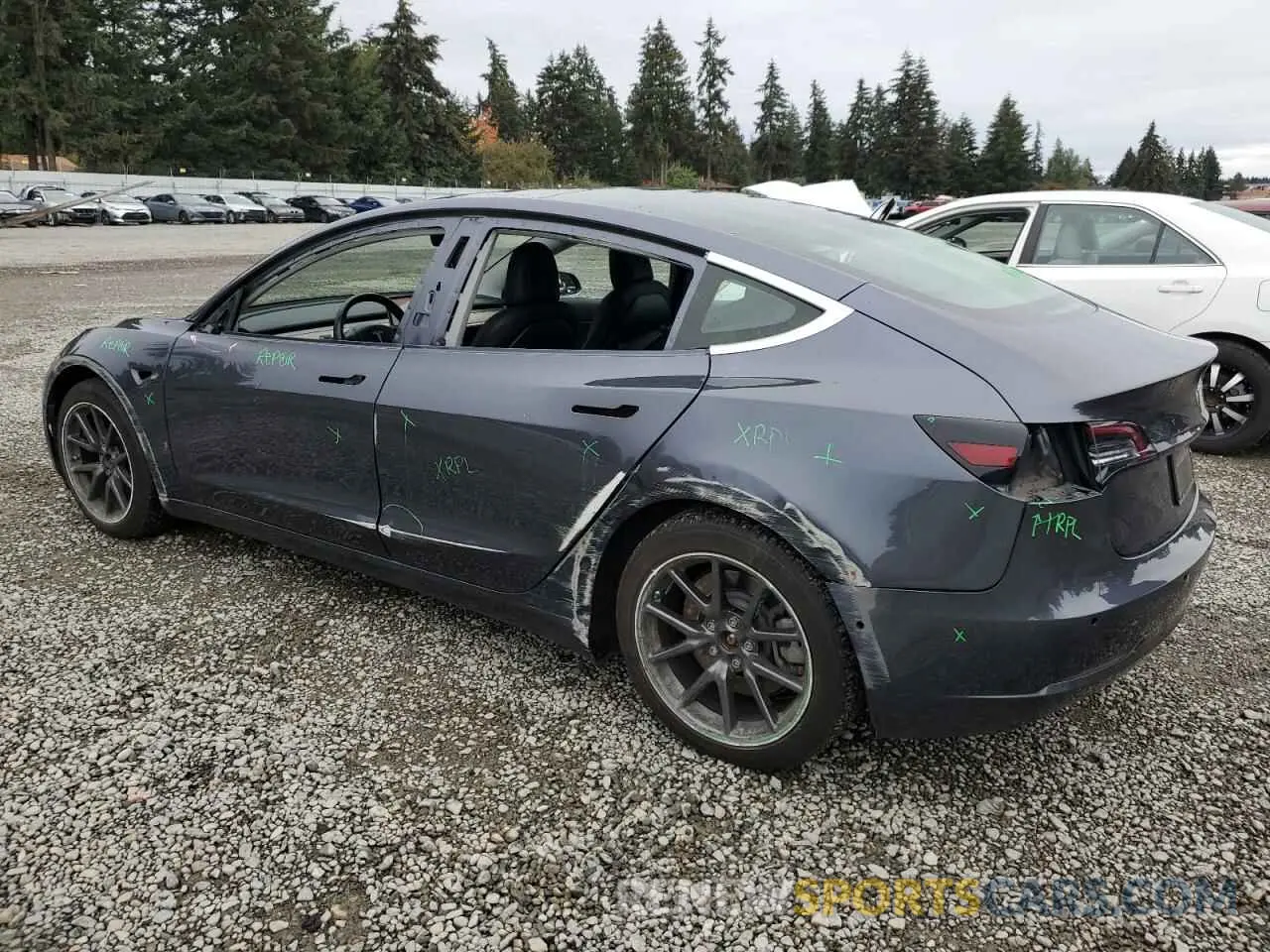 2 Photograph of a damaged car 5YJ3E1EBXKF191719 TESLA MODEL 3 2019