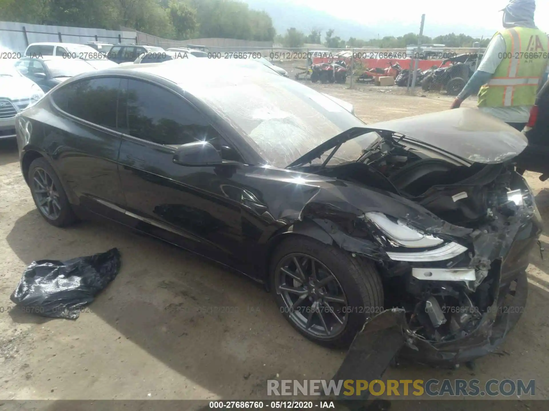 1 Photograph of a damaged car 5YJ3E1EBXKF192403 TESLA MODEL 3 2019