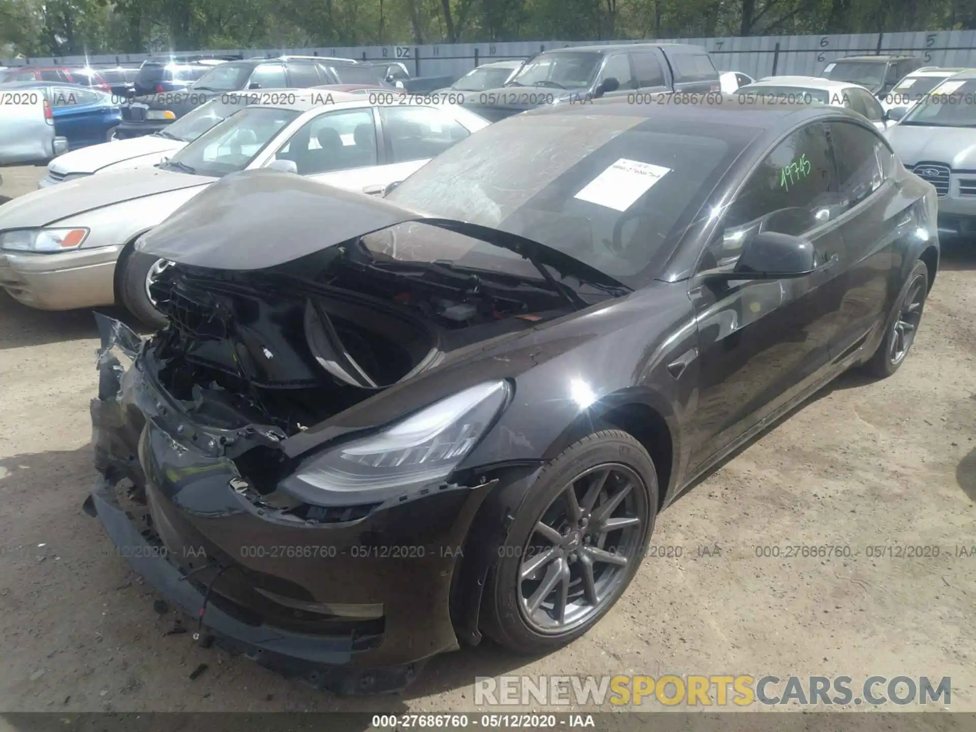 2 Photograph of a damaged car 5YJ3E1EBXKF192403 TESLA MODEL 3 2019