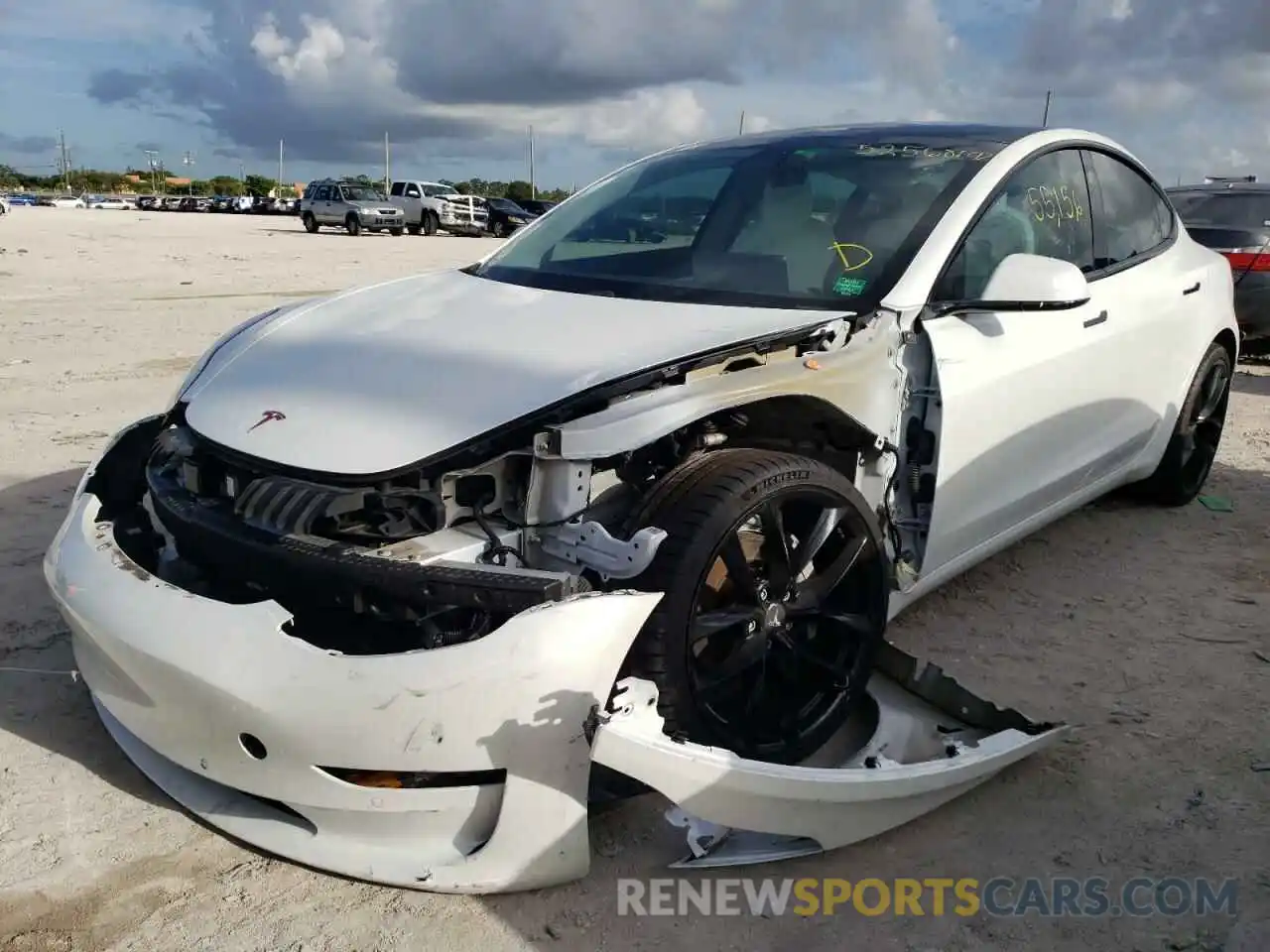 2 Photograph of a damaged car 5YJ3E1EBXKF195575 TESLA MODEL 3 2019