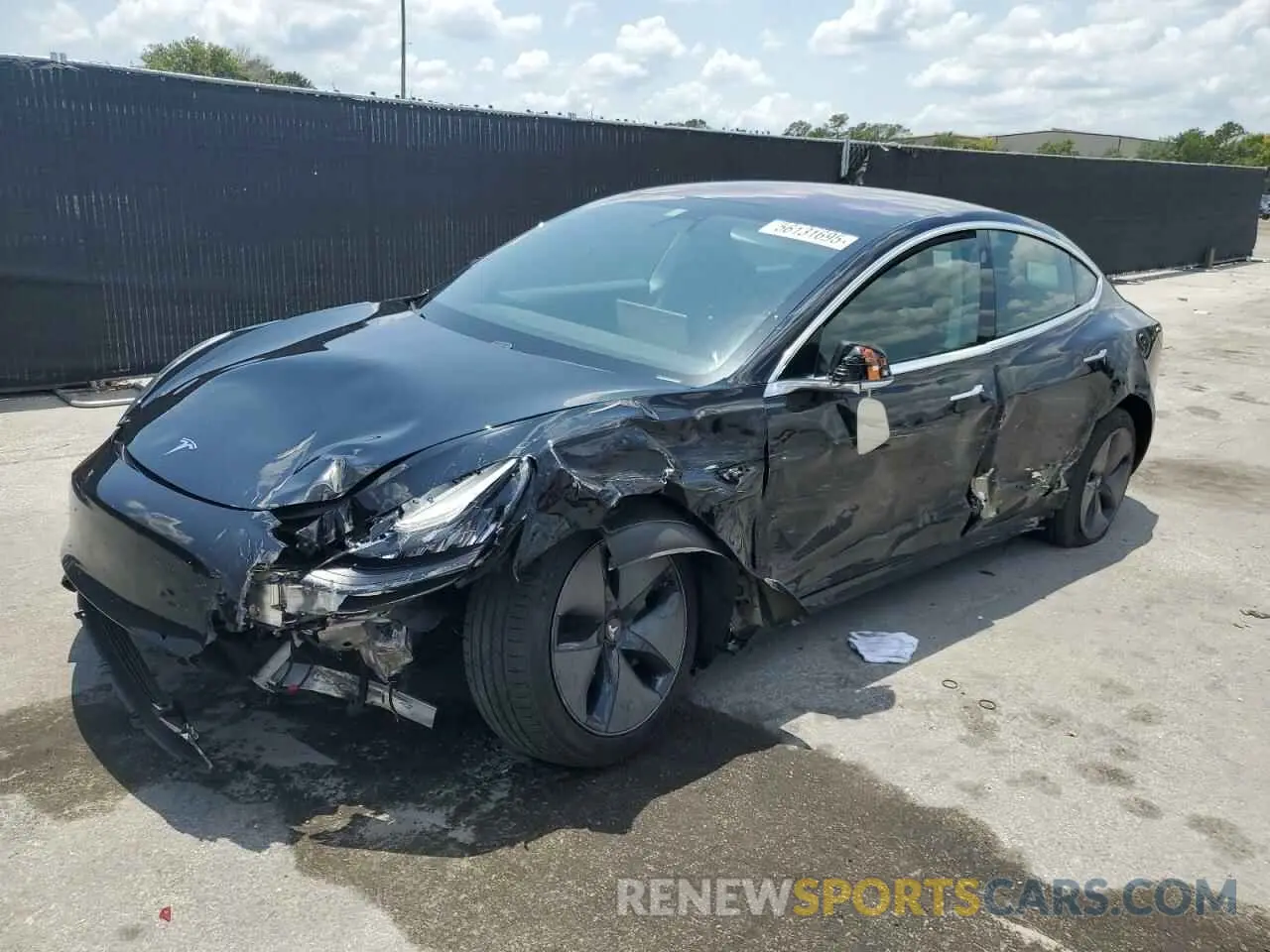 1 Photograph of a damaged car 5YJ3E1EBXKF198945 TESLA MODEL 3 2019