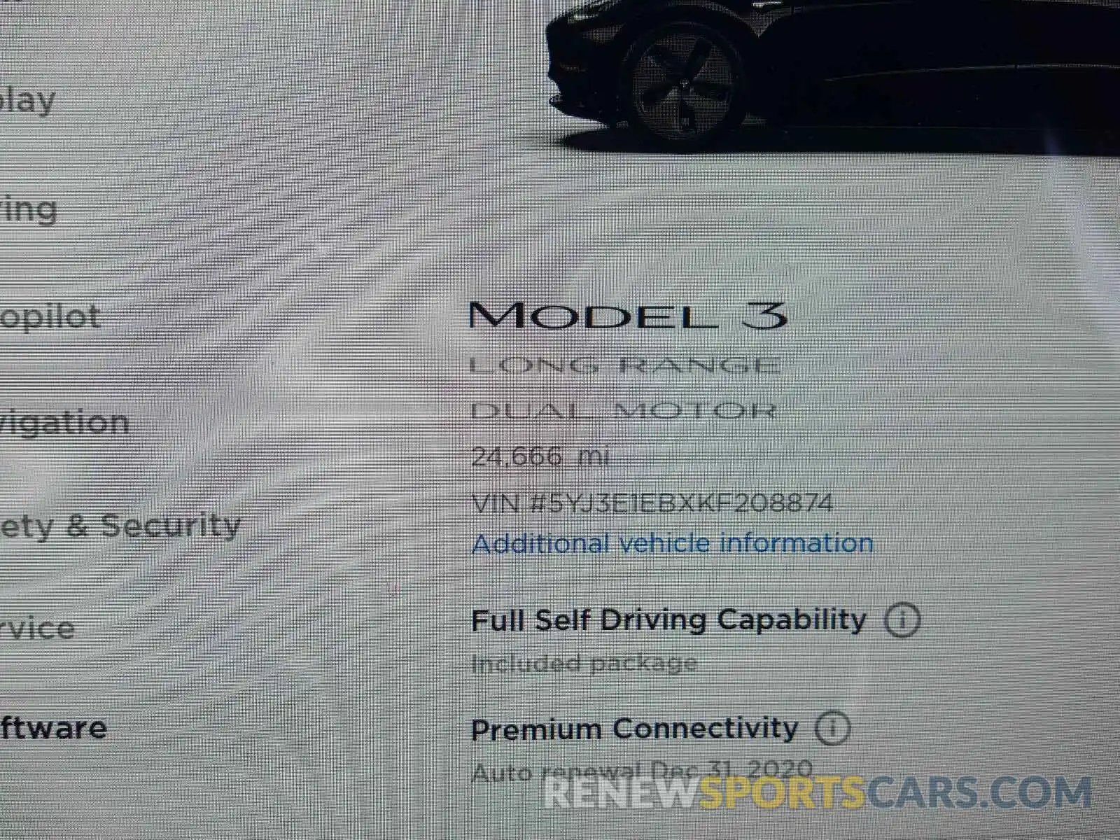 8 Photograph of a damaged car 5YJ3E1EBXKF208874 TESLA MODEL 3 2019