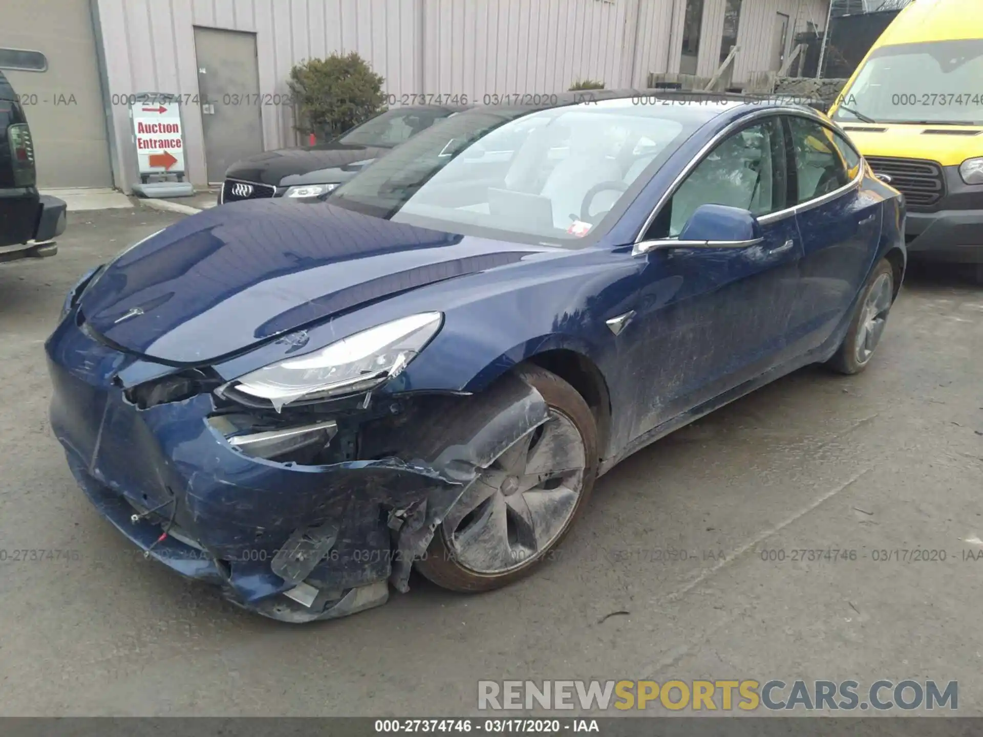 2 Photograph of a damaged car 5YJ3E1EBXKF391001 TESLA MODEL 3 2019