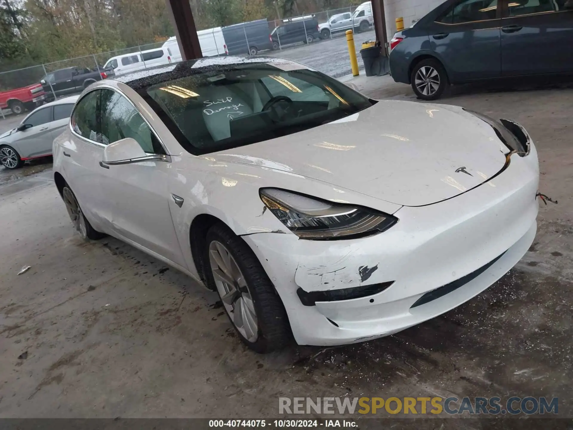 1 Photograph of a damaged car 5YJ3E1EBXKF392519 TESLA MODEL 3 2019