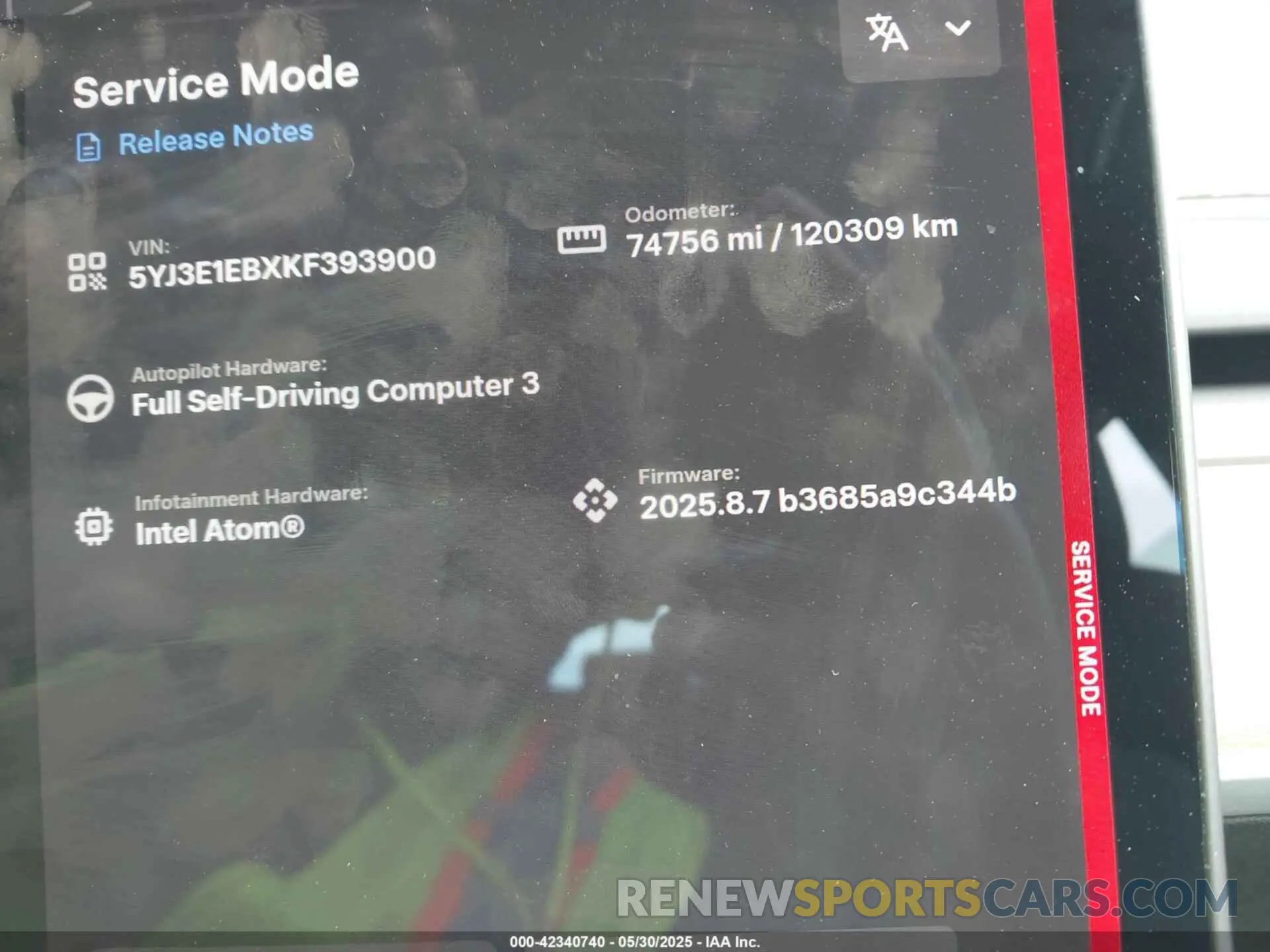 15 Photograph of a damaged car 5YJ3E1EBXKF393900 TESLA MODEL 3 2019