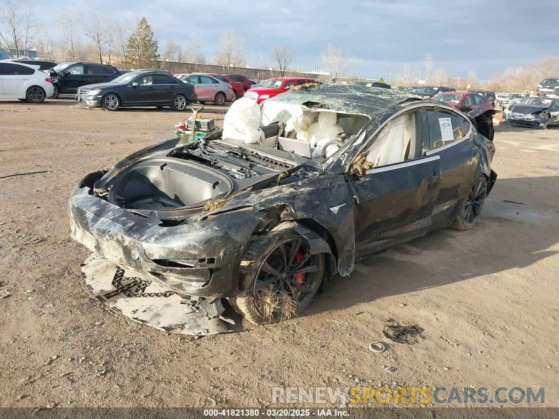 2 Photograph of a damaged car 5YJ3E1EBXKF413708 TESLA MODEL 3 2019