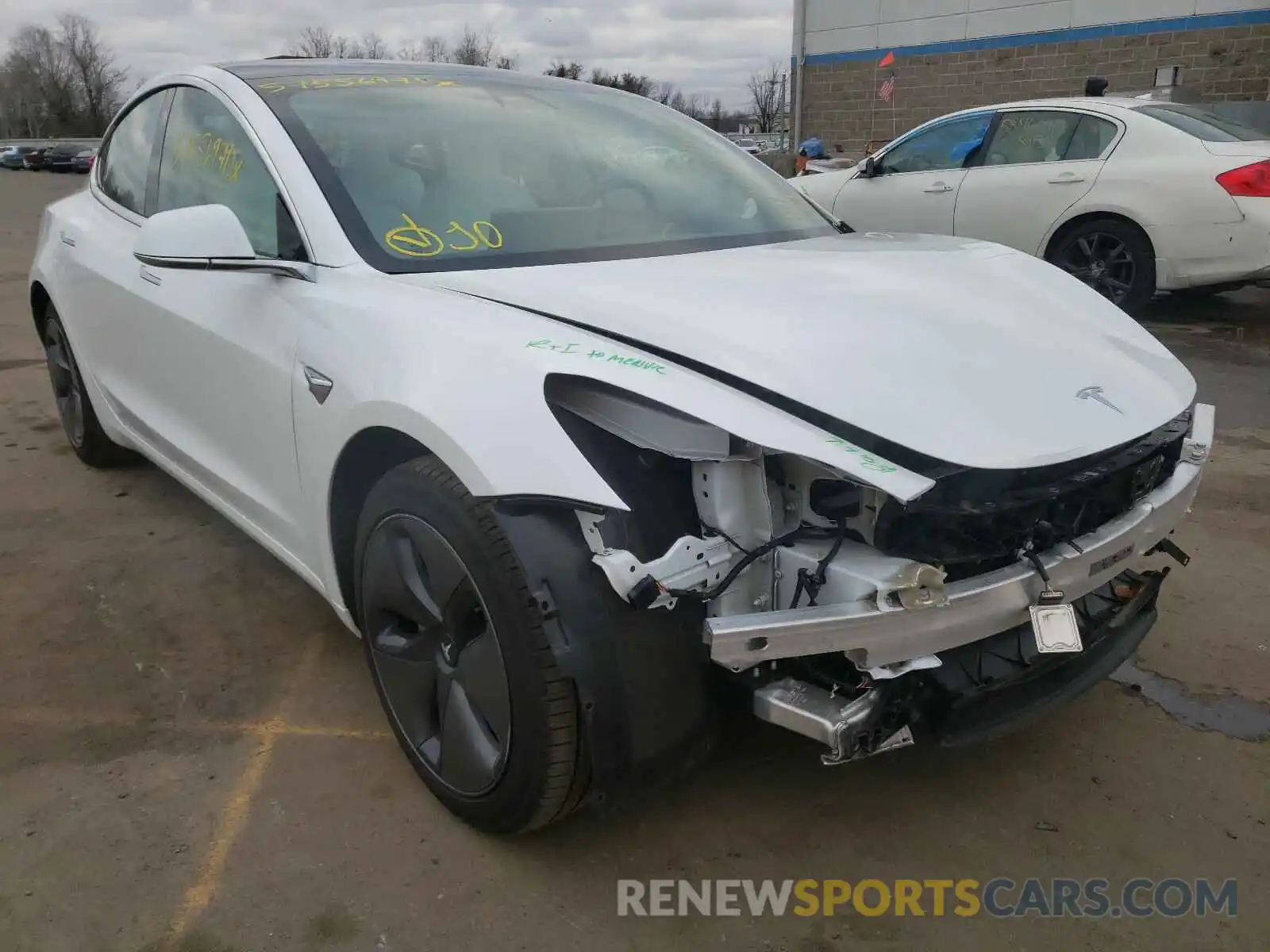 1 Photograph of a damaged car 5YJ3E1EBXKF437247 TESLA MODEL 3 2019