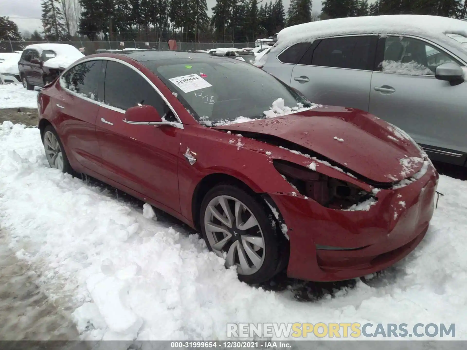 1 Photograph of a damaged car 5YJ3E1EBXKF454565 TESLA MODEL 3 2019