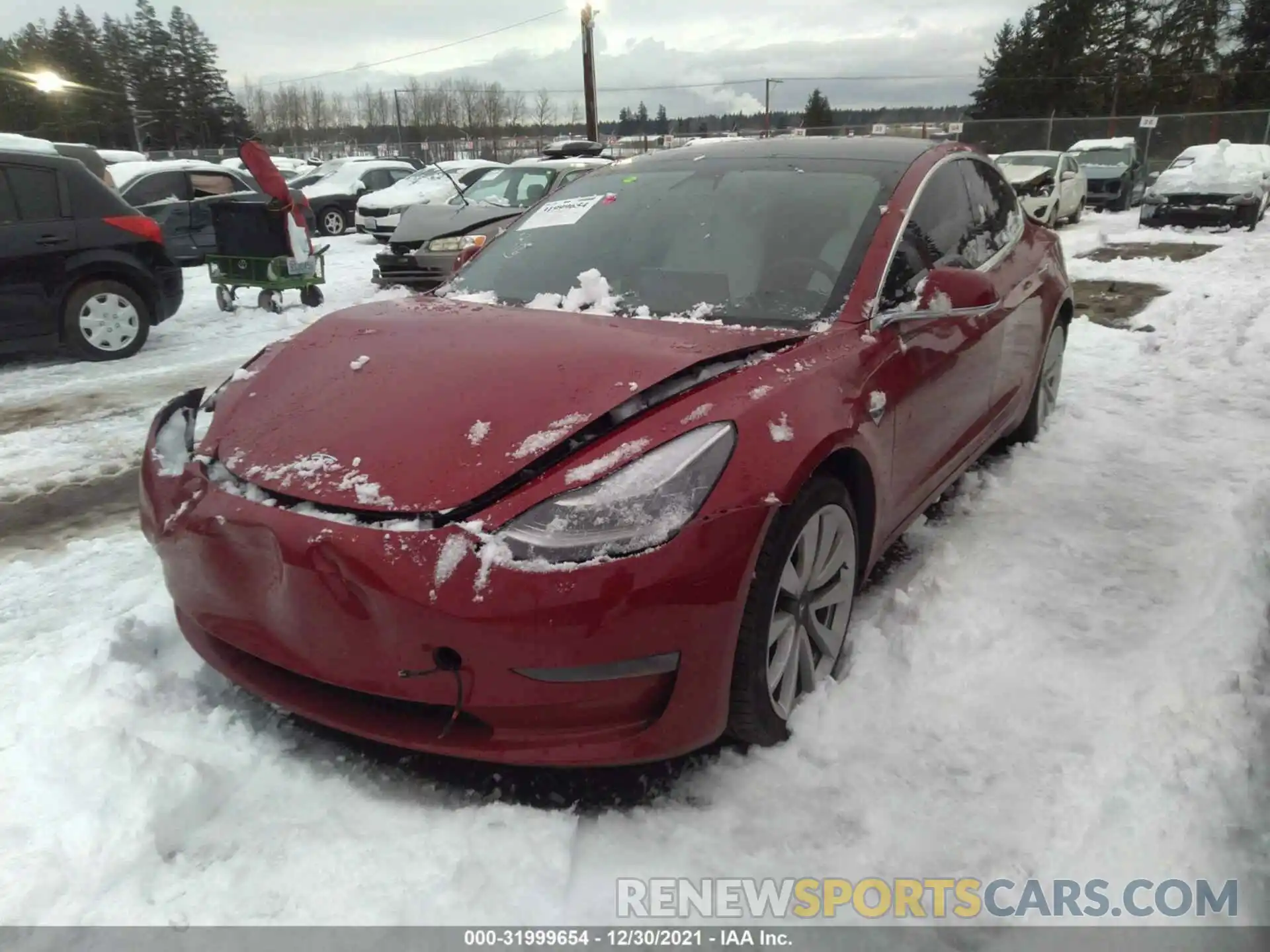 2 Photograph of a damaged car 5YJ3E1EBXKF454565 TESLA MODEL 3 2019