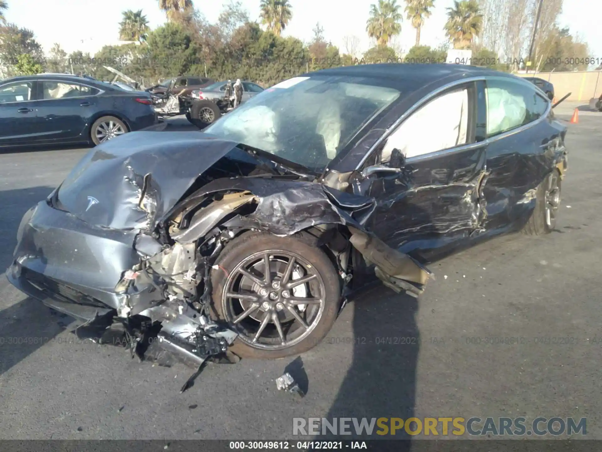 2 Photograph of a damaged car 5YJ3E1EBXKF492894 TESLA MODEL 3 2019