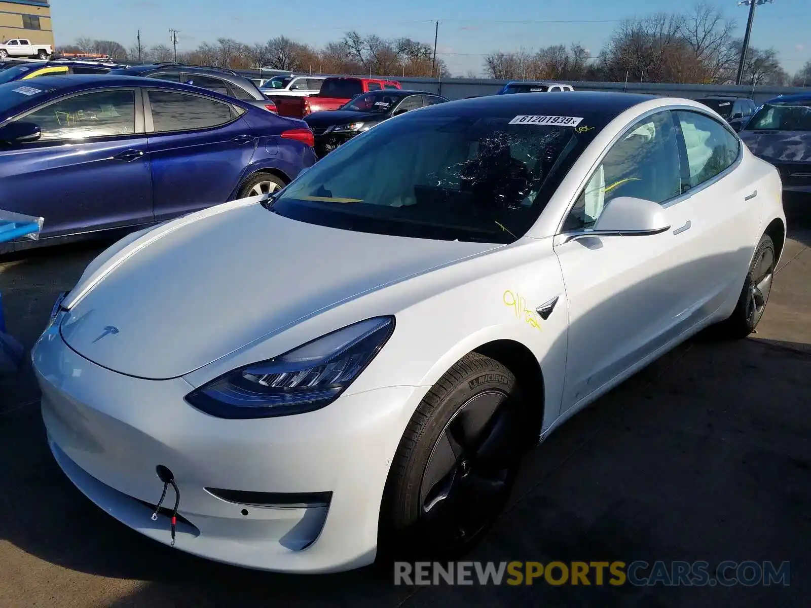 2 Photograph of a damaged car 5YJ3E1EA0LF597565 TESLA MODEL 3 2020