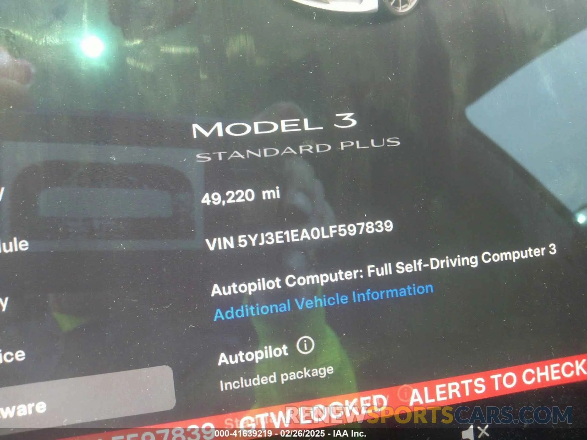 7 Photograph of a damaged car 5YJ3E1EA0LF597839 TESLA MODEL 3 2020