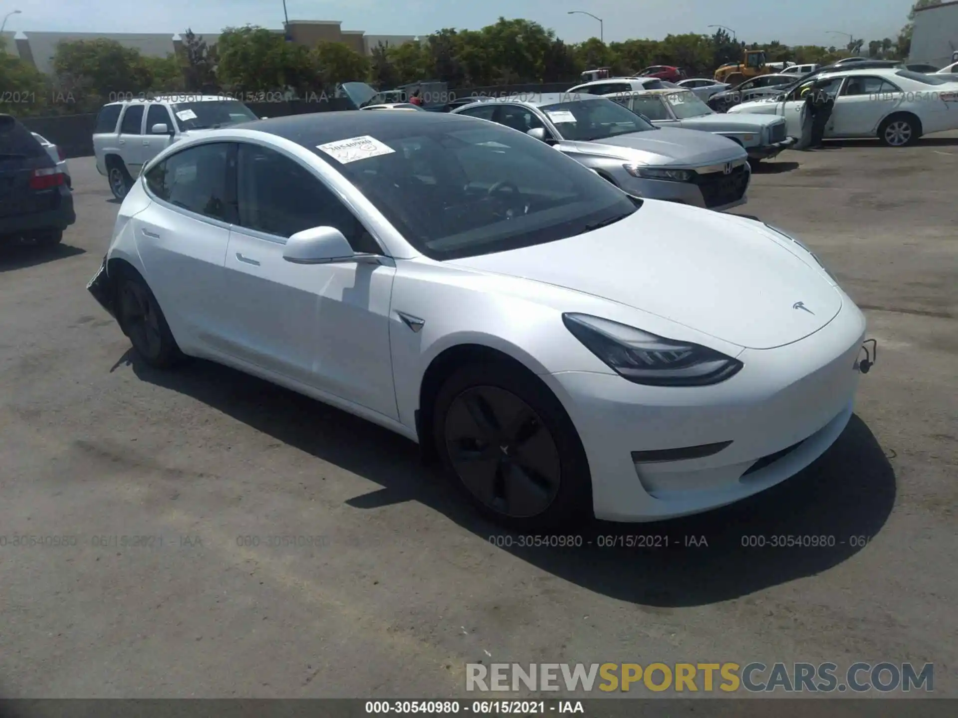 1 Photograph of a damaged car 5YJ3E1EA0LF612341 TESLA MODEL 3 2020