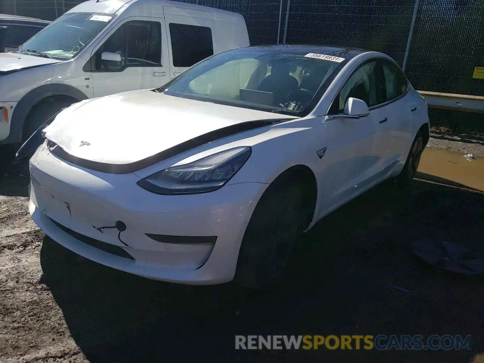 2 Photograph of a damaged car 5YJ3E1EA0LF613053 TESLA MODEL 3 2020