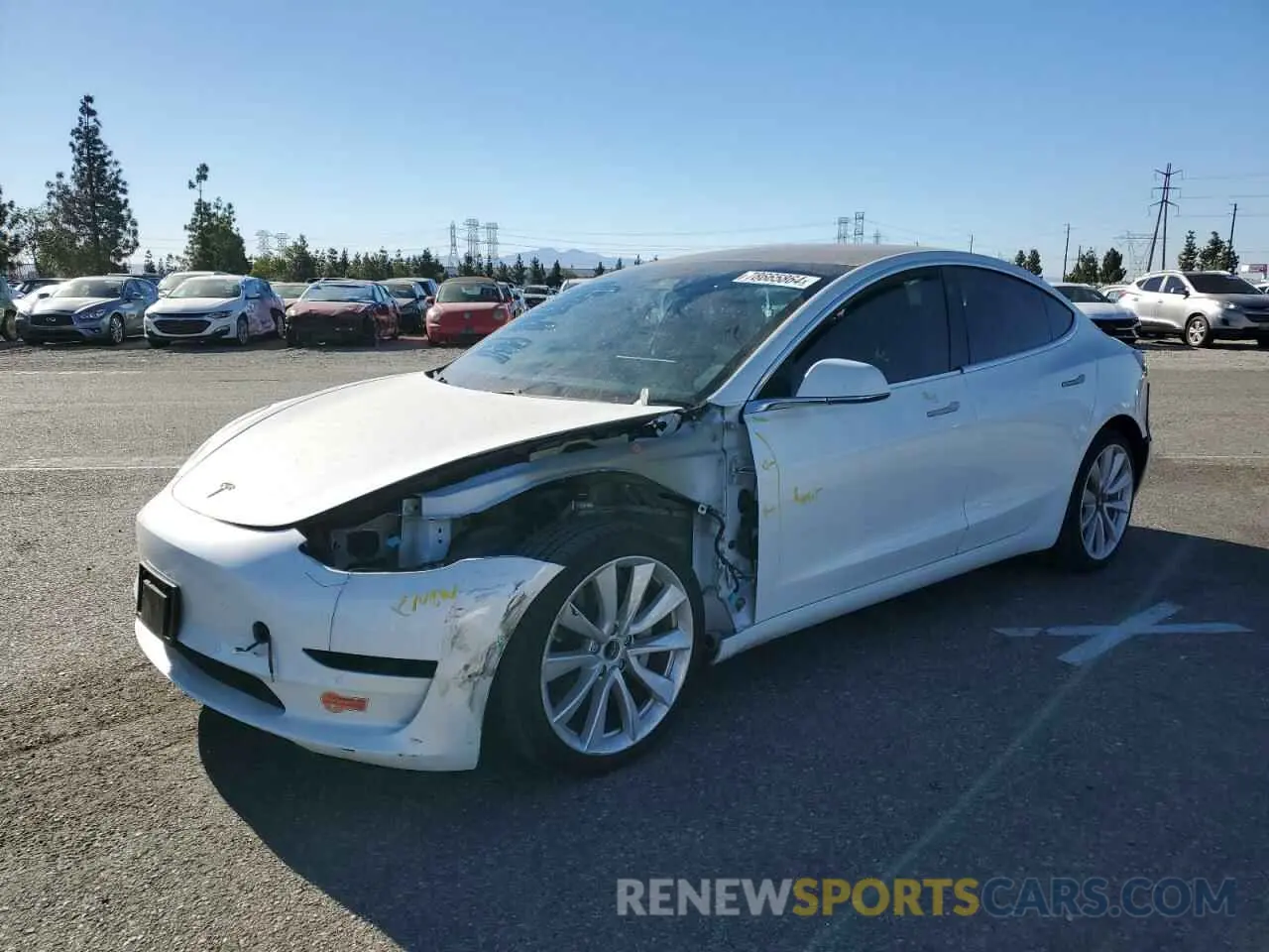 1 Photograph of a damaged car 5YJ3E1EA0LF634307 TESLA MODEL 3 2020