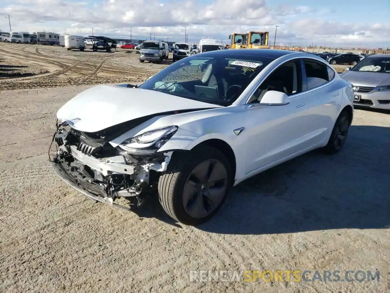 2 Photograph of a damaged car 5YJ3E1EA0LF660597 TESLA MODEL 3 2020