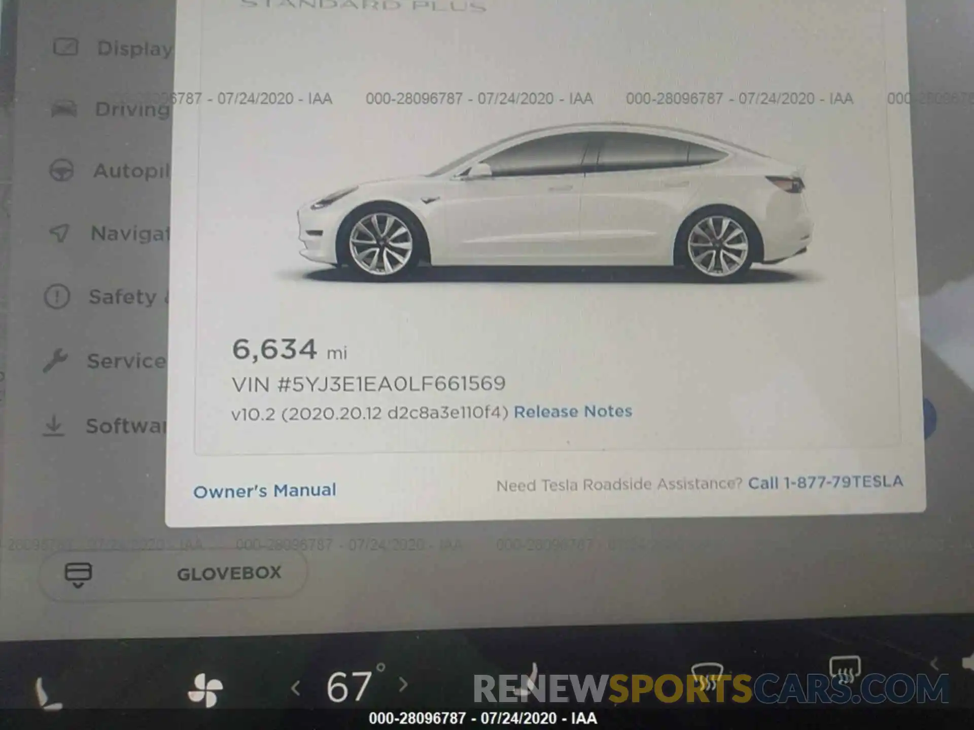 7 Photograph of a damaged car 5YJ3E1EA0LF661569 TESLA MODEL 3 2020