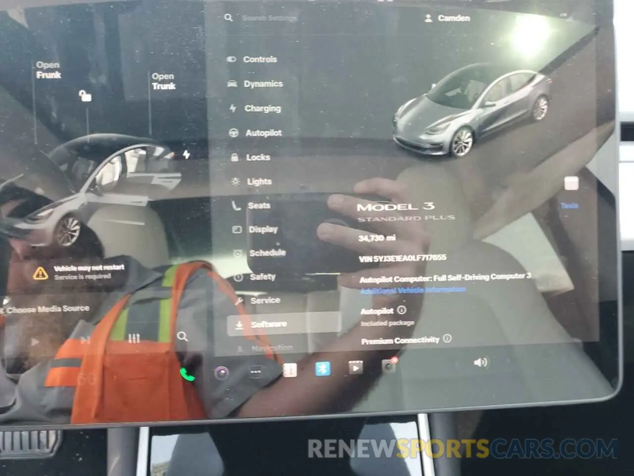 9 Photograph of a damaged car 5YJ3E1EA0LF717655 TESLA MODEL 3 2020
