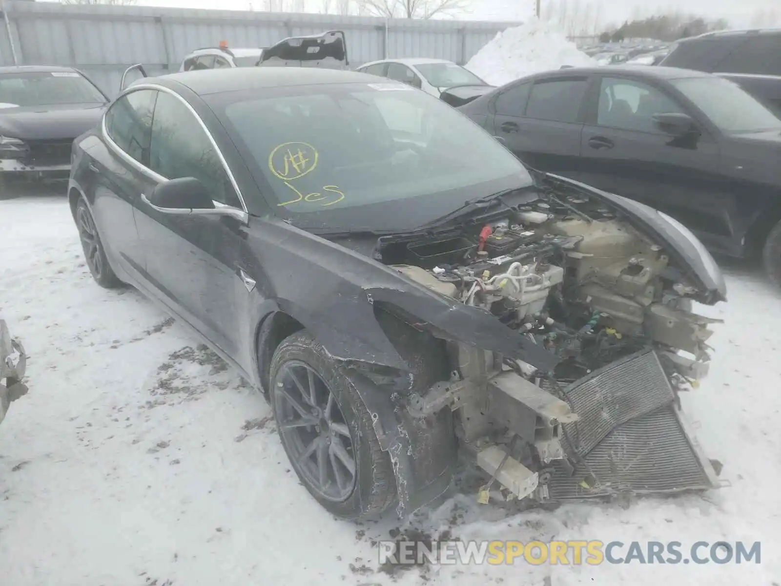 1 Photograph of a damaged car 5YJ3E1EA0LF738439 TESLA MODEL 3 2020