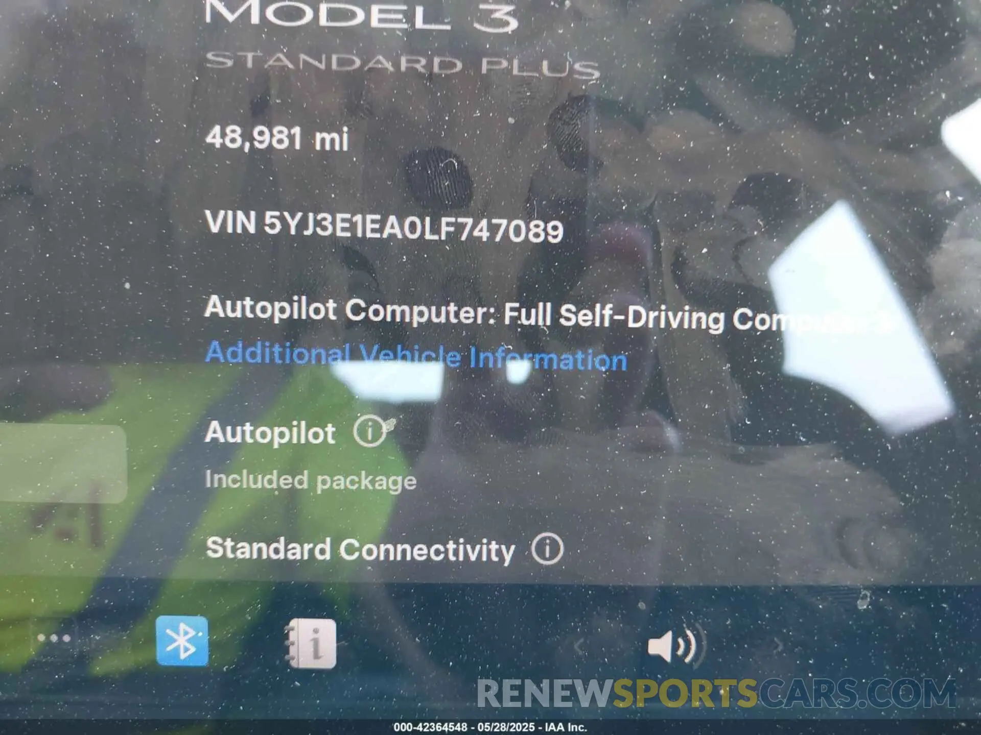 7 Photograph of a damaged car 5YJ3E1EA0LF747089 TESLA MODEL 3 2020