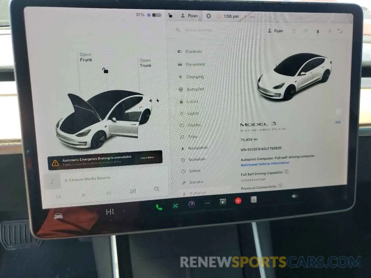 9 Photograph of a damaged car 5YJ3E1EA0LF792825 TESLA MODEL 3 2020