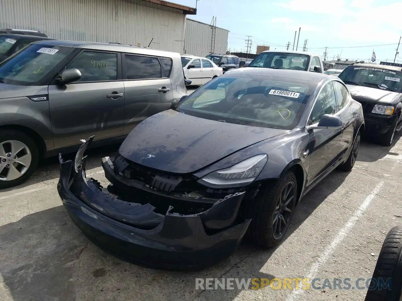 2 Photograph of a damaged car 5YJ3E1EA0LF799192 TESLA MODEL 3 2020