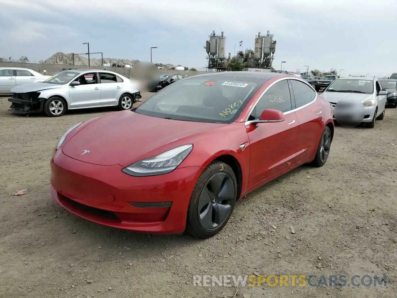 2 Photograph of a damaged car 5YJ3E1EA0LF803693 TESLA MODEL 3 2020