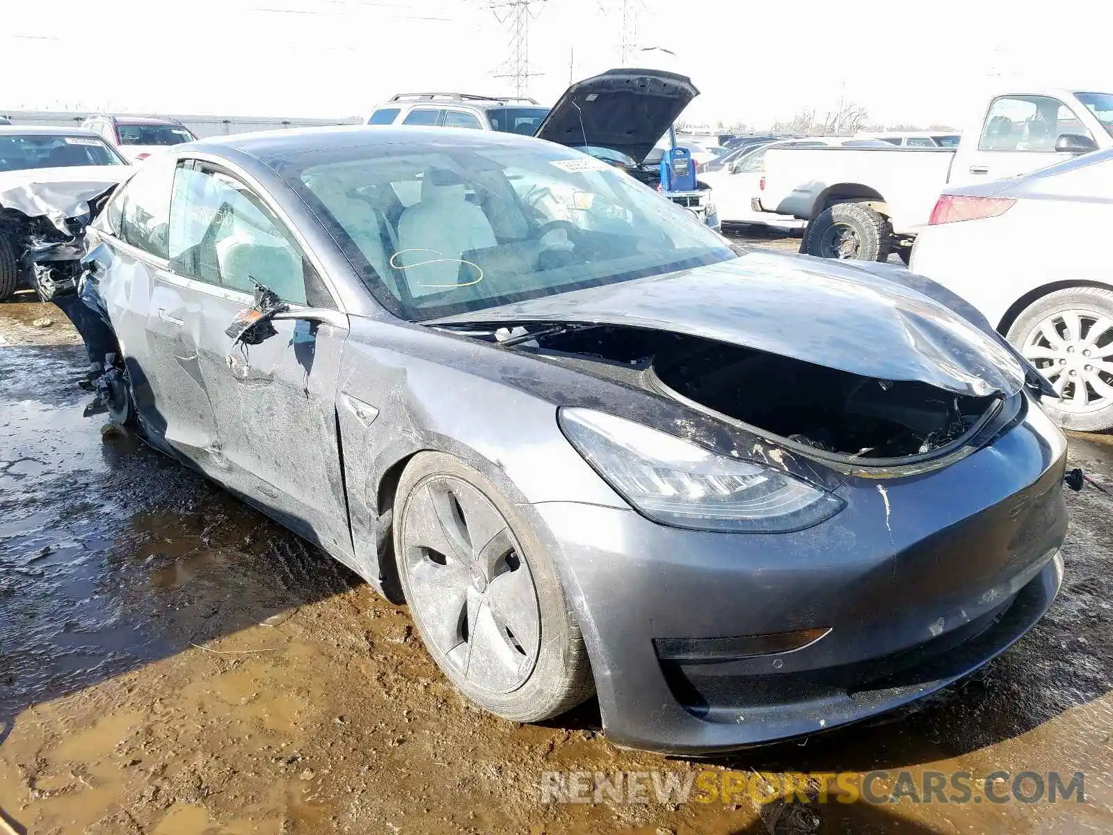 1 Photograph of a damaged car 5YJ3E1EA1LF599048 TESLA MODEL 3 2020