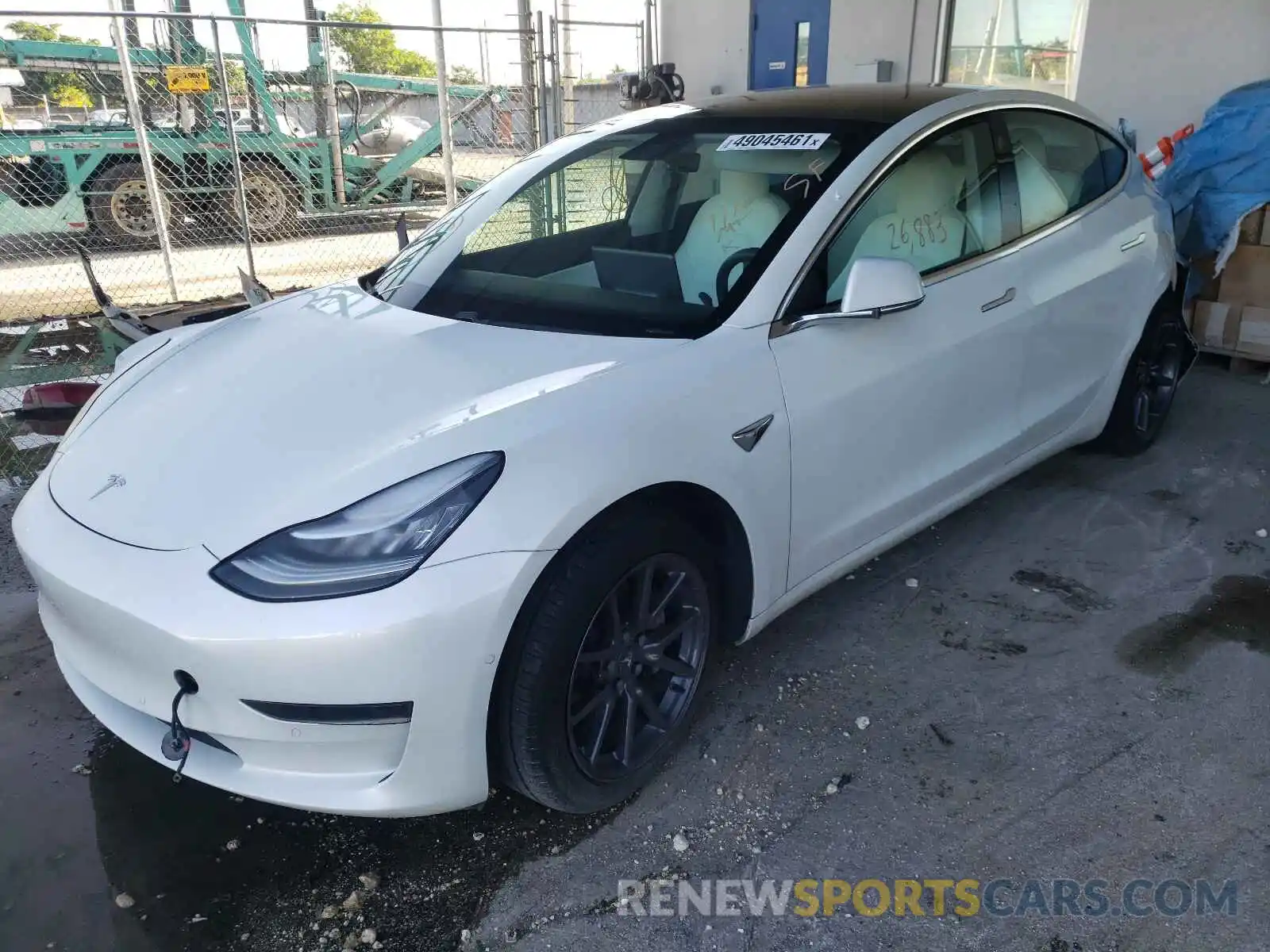 2 Photograph of a damaged car 5YJ3E1EA1LF599129 TESLA MODEL 3 2020