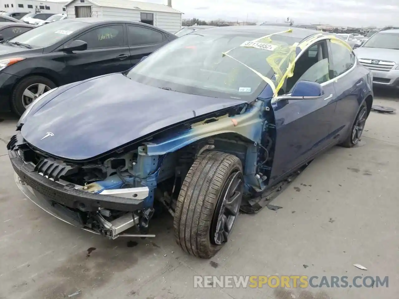 2 Photograph of a damaged car 5YJ3E1EA1LF611828 TESLA MODEL 3 2020