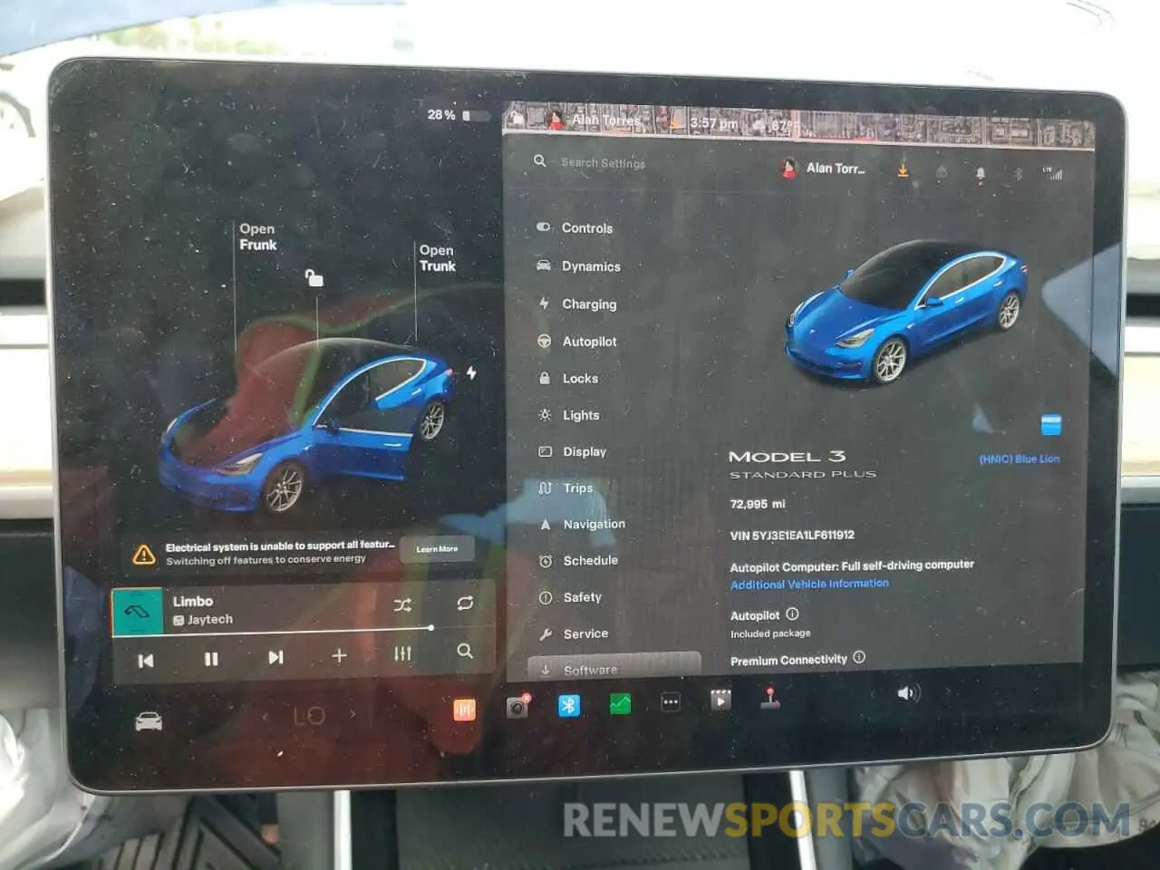 9 Photograph of a damaged car 5YJ3E1EA1LF611912 TESLA MODEL 3 2020