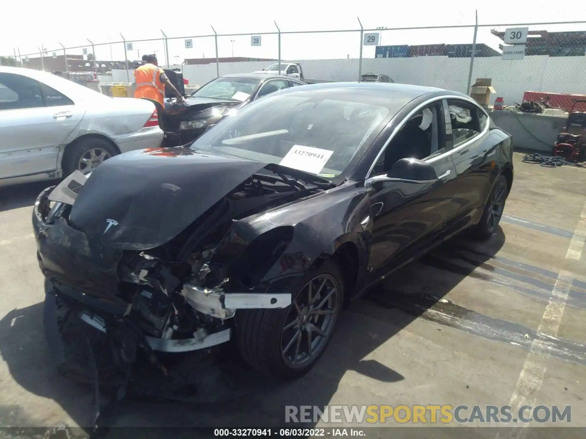 2 Photograph of a damaged car 5YJ3E1EA1LF630136 TESLA MODEL 3 2020