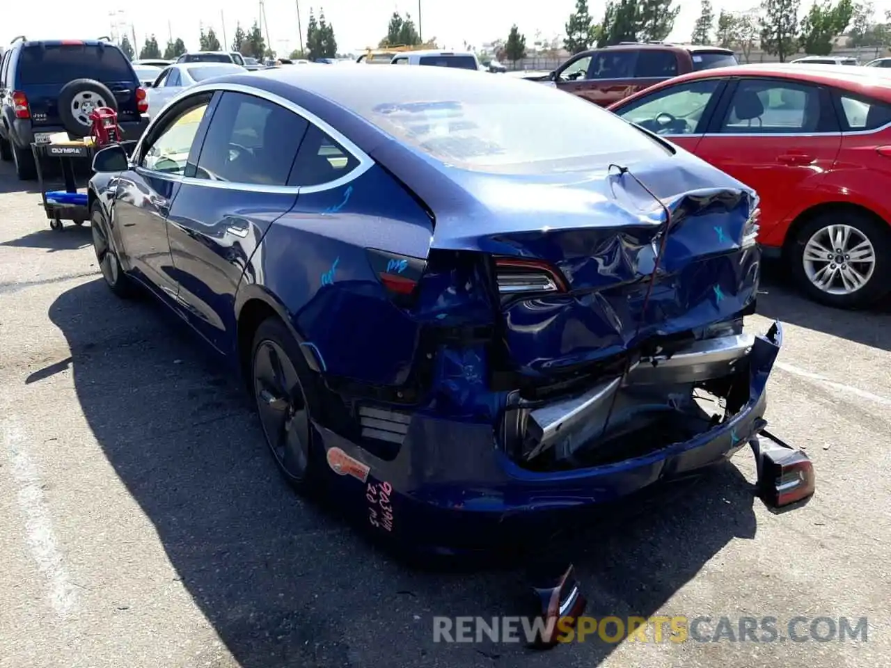 3 Photograph of a damaged car 5YJ3E1EA1LF631223 TESLA MODEL 3 2020