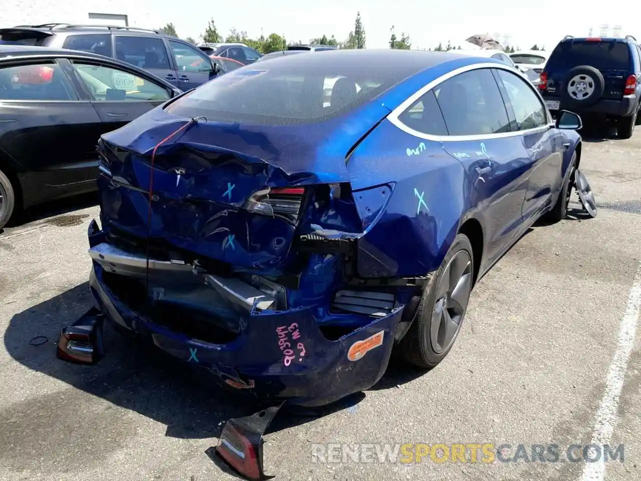 4 Photograph of a damaged car 5YJ3E1EA1LF631223 TESLA MODEL 3 2020