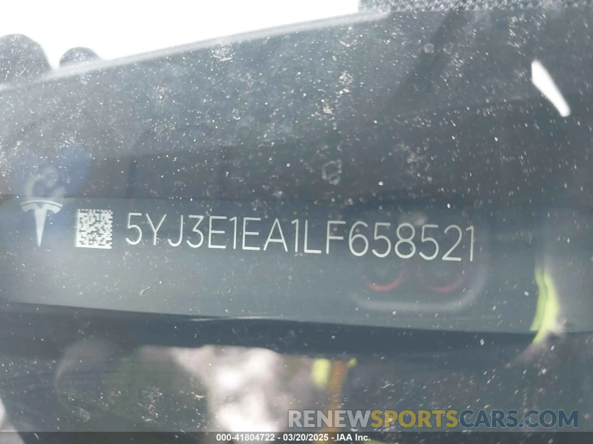 19 Photograph of a damaged car 5YJ3E1EA1LF658521 TESLA MODEL 3 2020