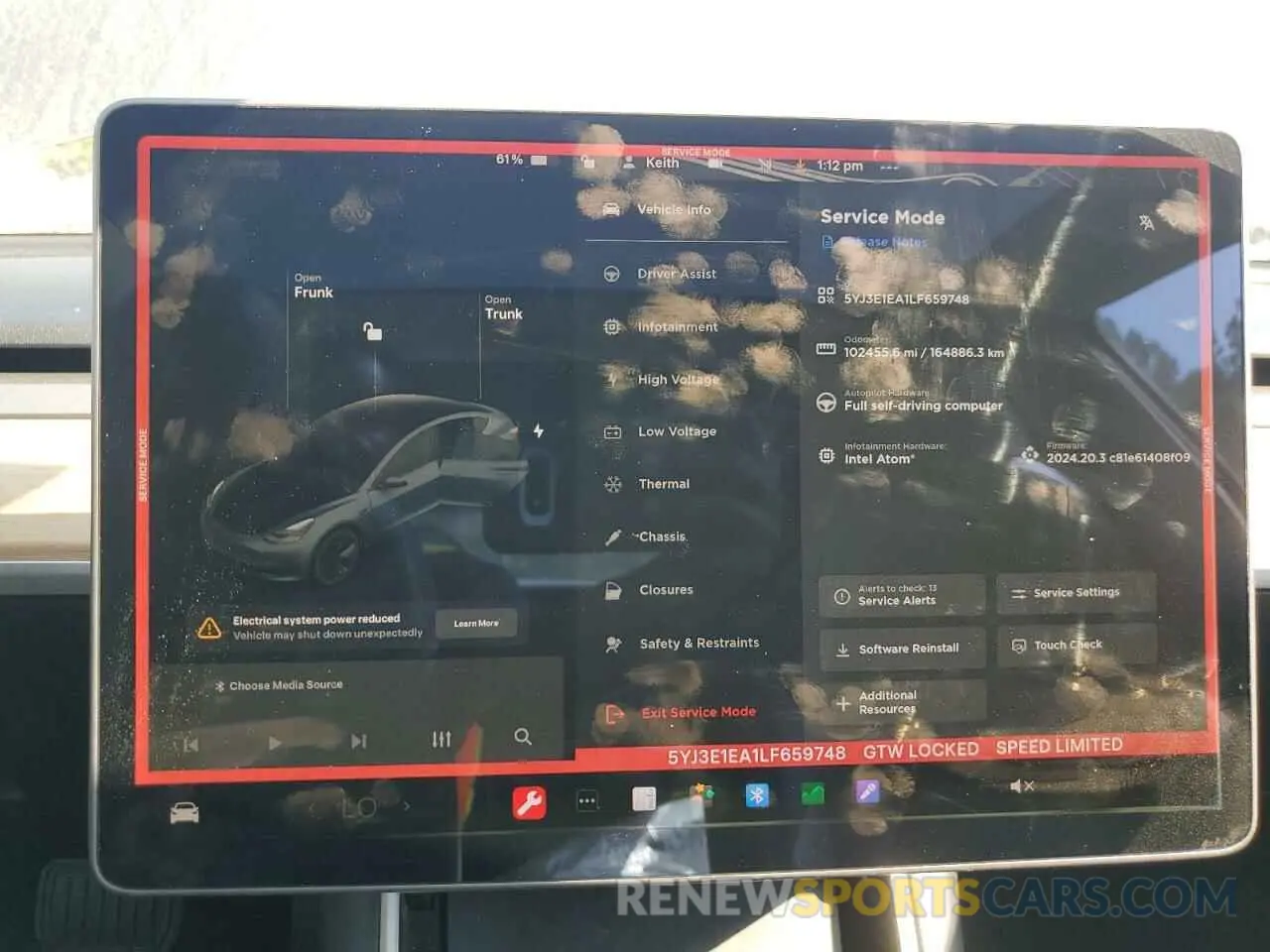 9 Photograph of a damaged car 5YJ3E1EA1LF659748 TESLA MODEL 3 2020