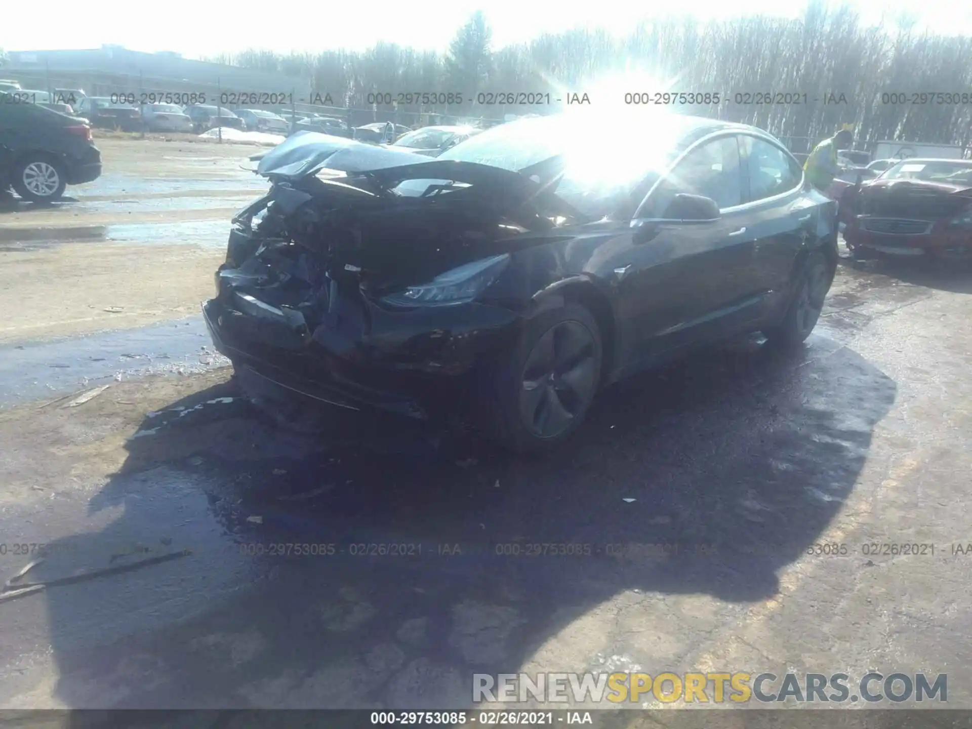 2 Photograph of a damaged car 5YJ3E1EA1LF704476 TESLA MODEL 3 2020