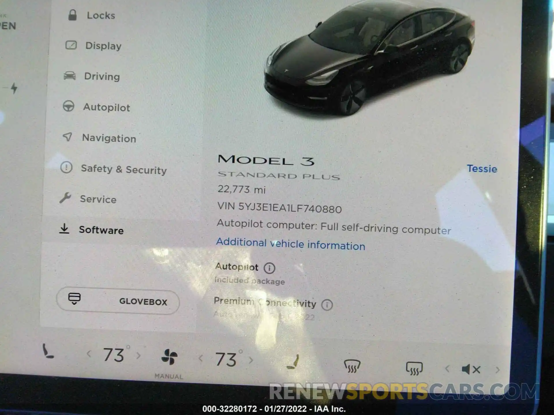 7 Photograph of a damaged car 5YJ3E1EA1LF740880 TESLA MODEL 3 2020