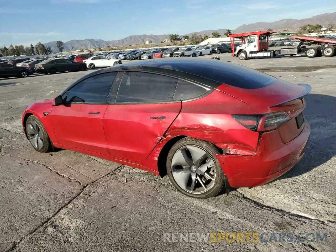 2 Photograph of a damaged car 5YJ3E1EA1LF745254 TESLA MODEL 3 2020