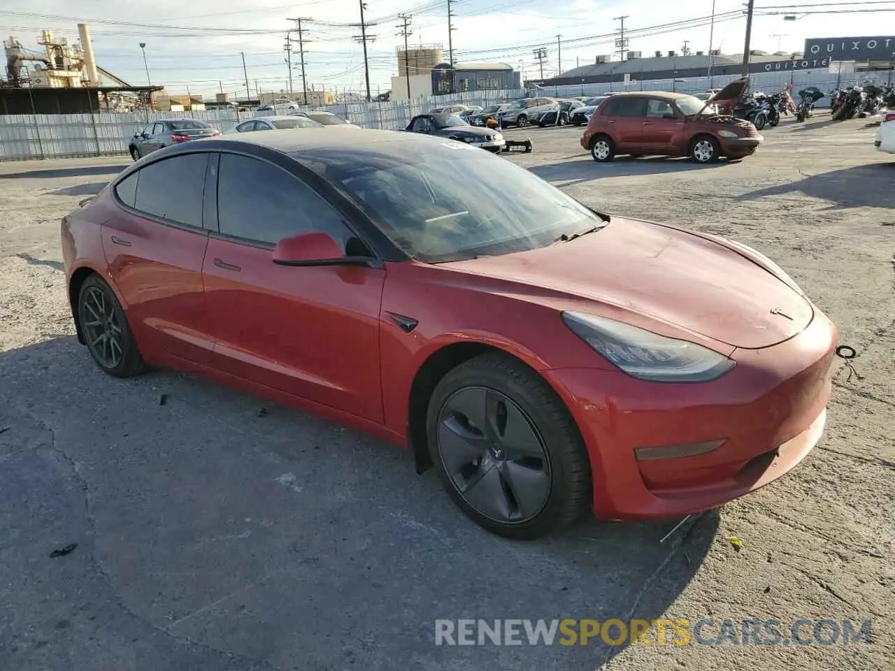 4 Photograph of a damaged car 5YJ3E1EA1LF745254 TESLA MODEL 3 2020