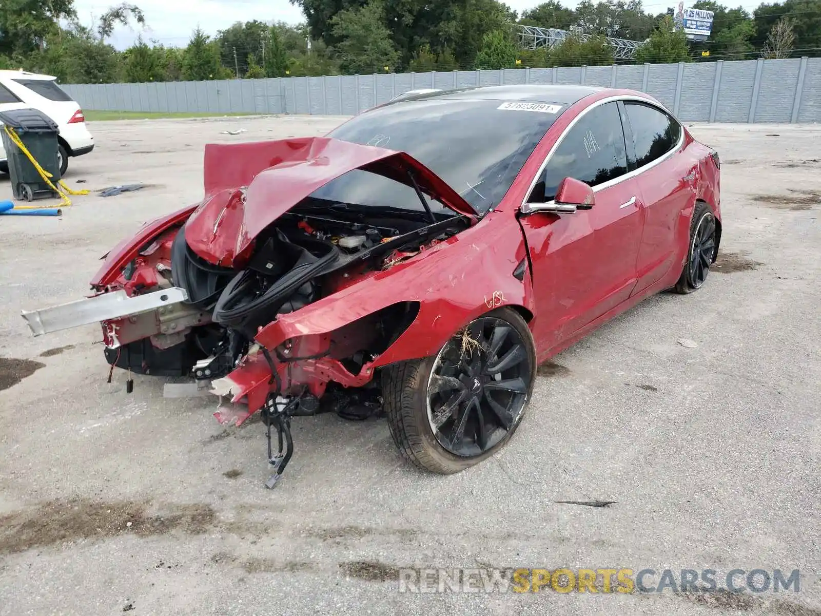 2 Photograph of a damaged car 5YJ3E1EA1LF792977 TESLA MODEL 3 2020