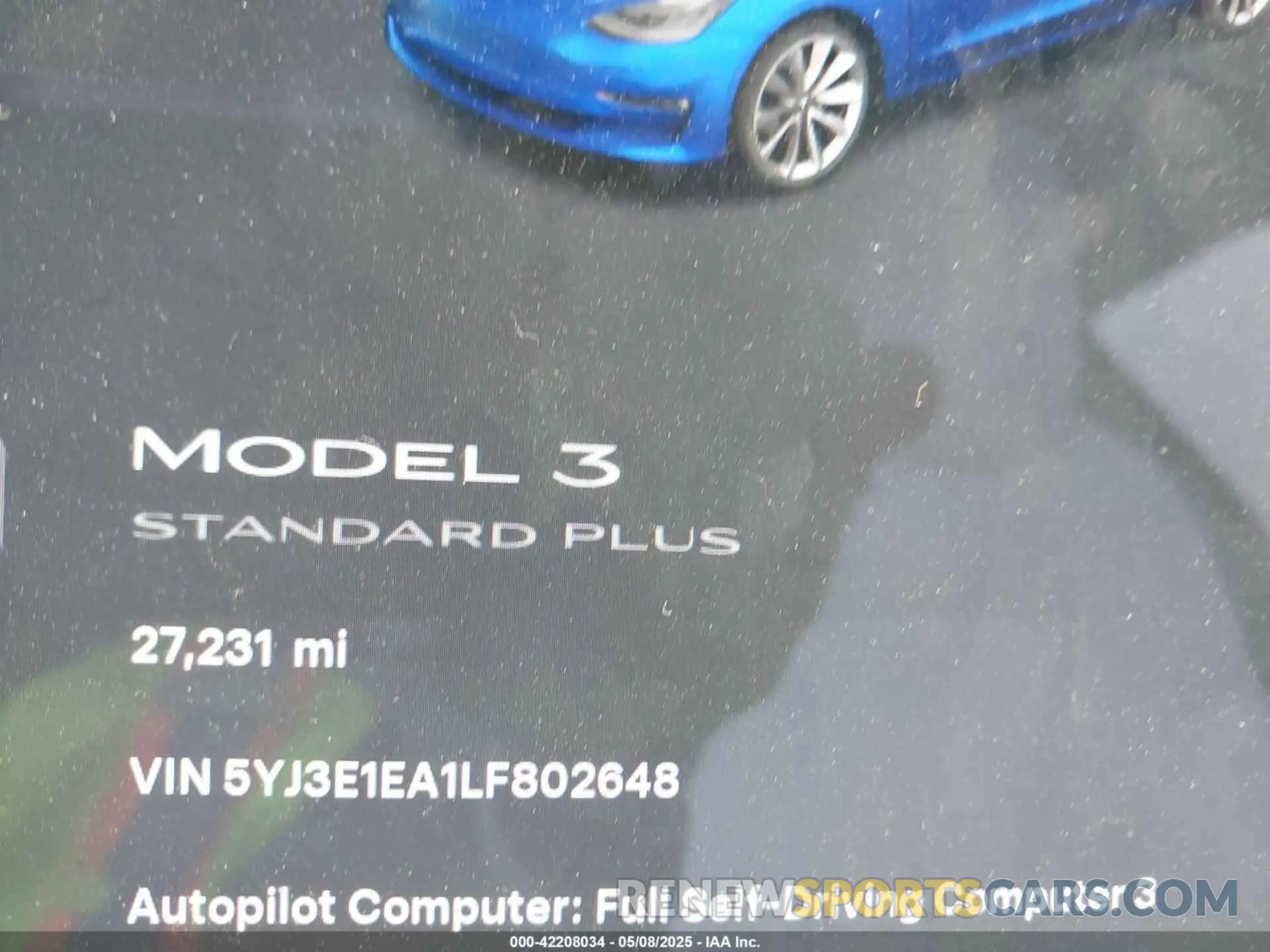 7 Photograph of a damaged car 5YJ3E1EA1LF802648 TESLA MODEL 3 2020