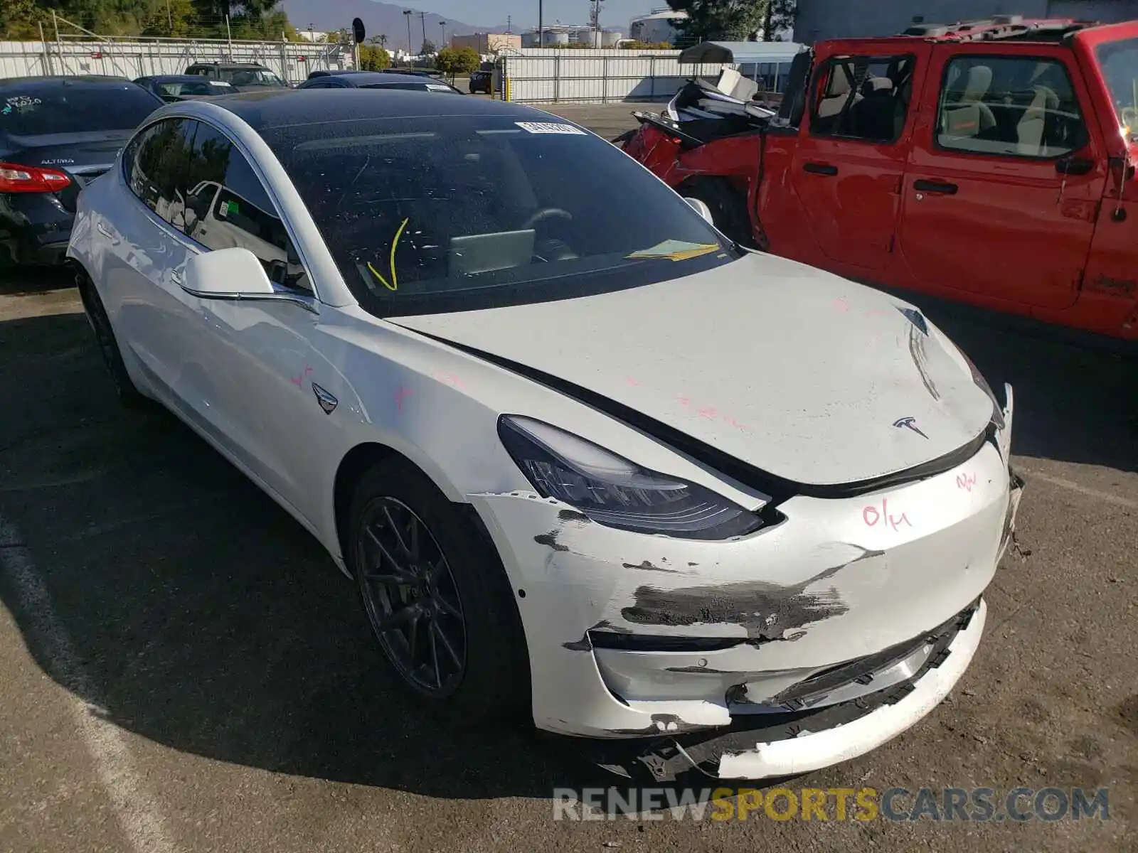 1 Photograph of a damaged car 5YJ3E1EA1LF805887 TESLA MODEL 3 2020