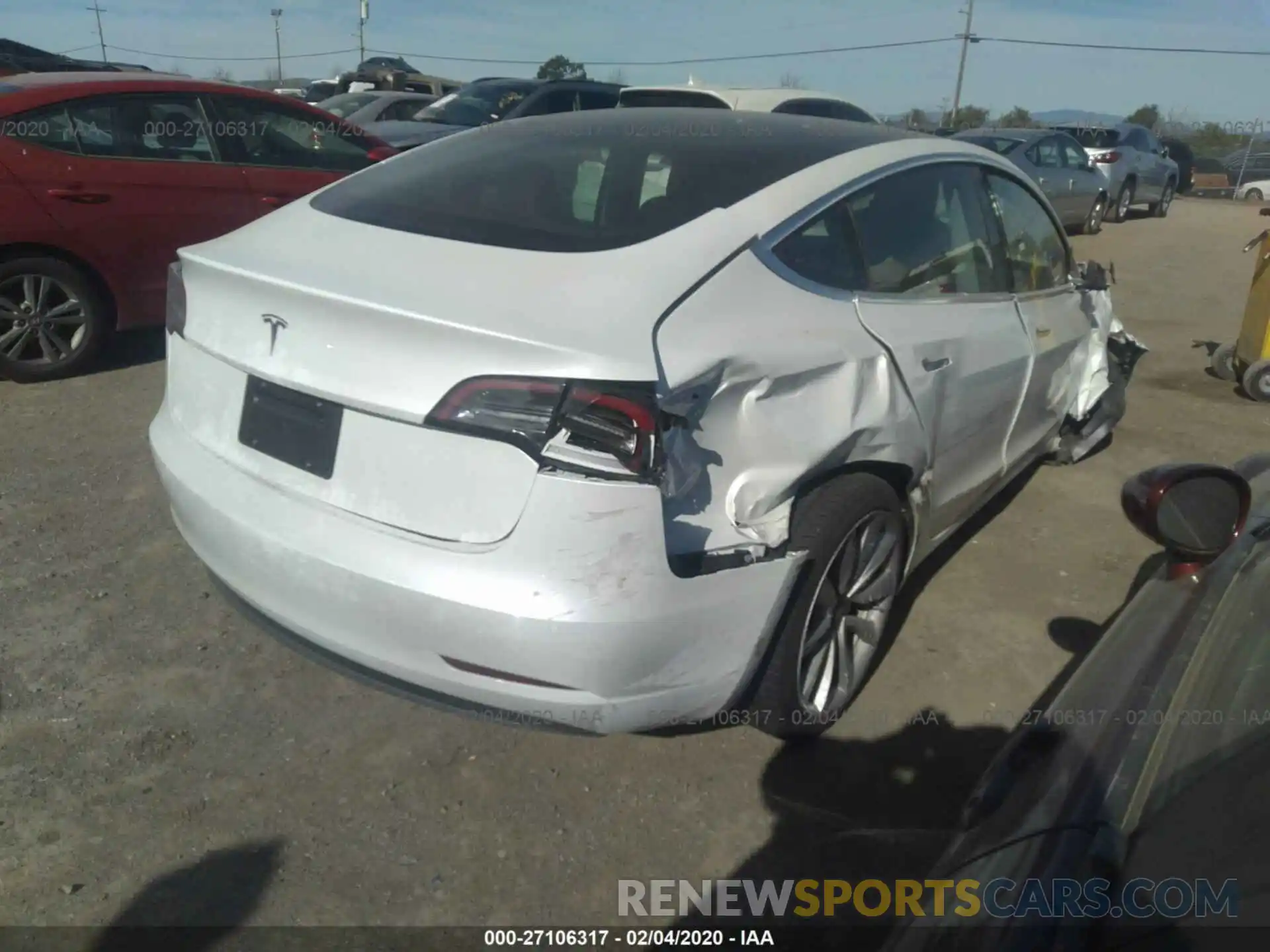 4 Photograph of a damaged car 5YJ3E1EA2LF598717 TESLA MODEL 3 2020