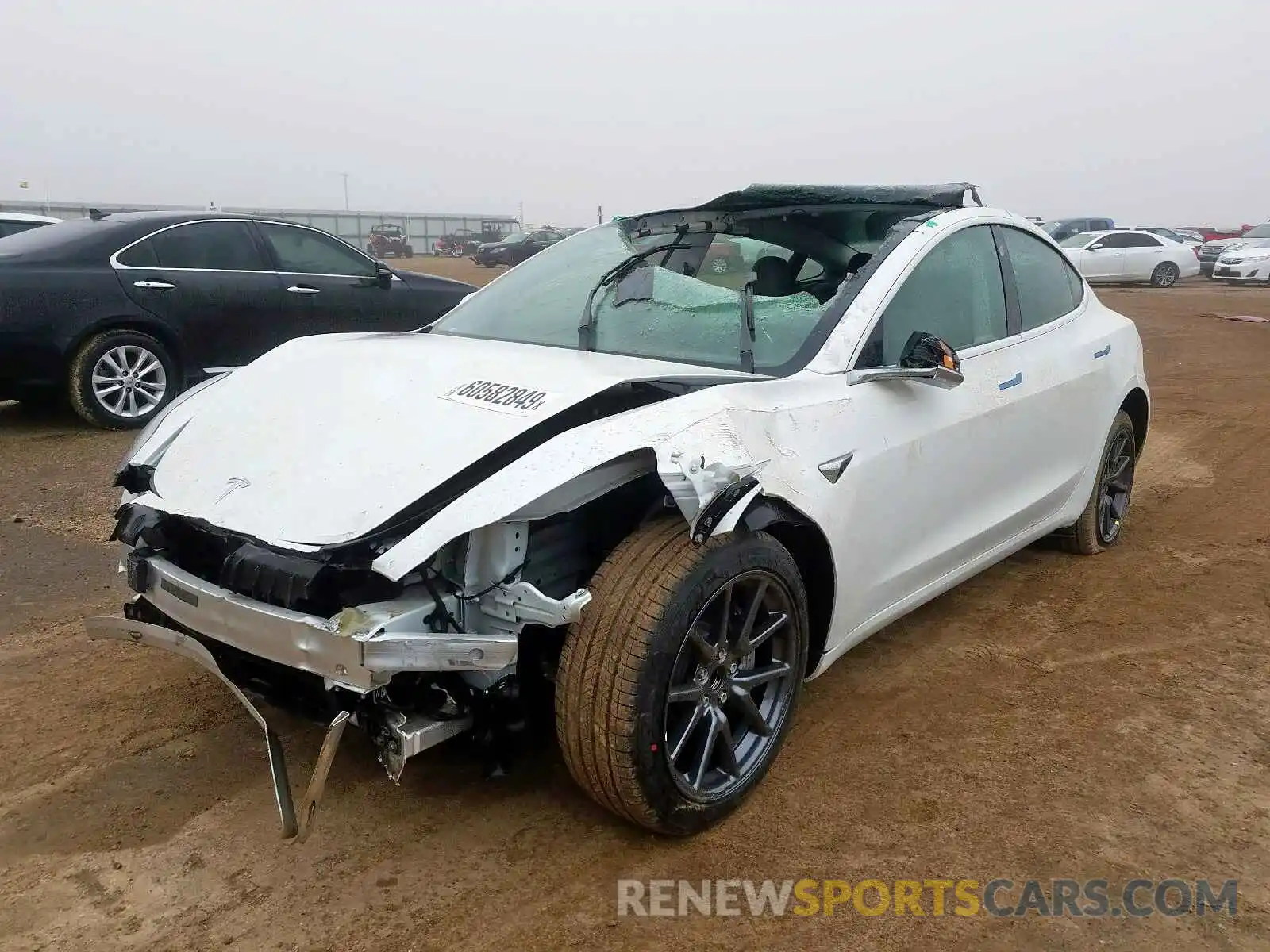 2 Photograph of a damaged car 5YJ3E1EA2LF612146 TESLA MODEL 3 2020