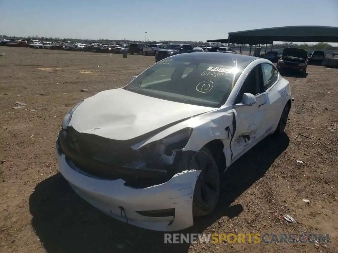 2 Photograph of a damaged car 5YJ3E1EA2LF612809 TESLA MODEL 3 2020